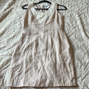 New W Tag Somerset Bay Cream Beaded Midi Sheath Dress Scoop Neck Size 5 Small